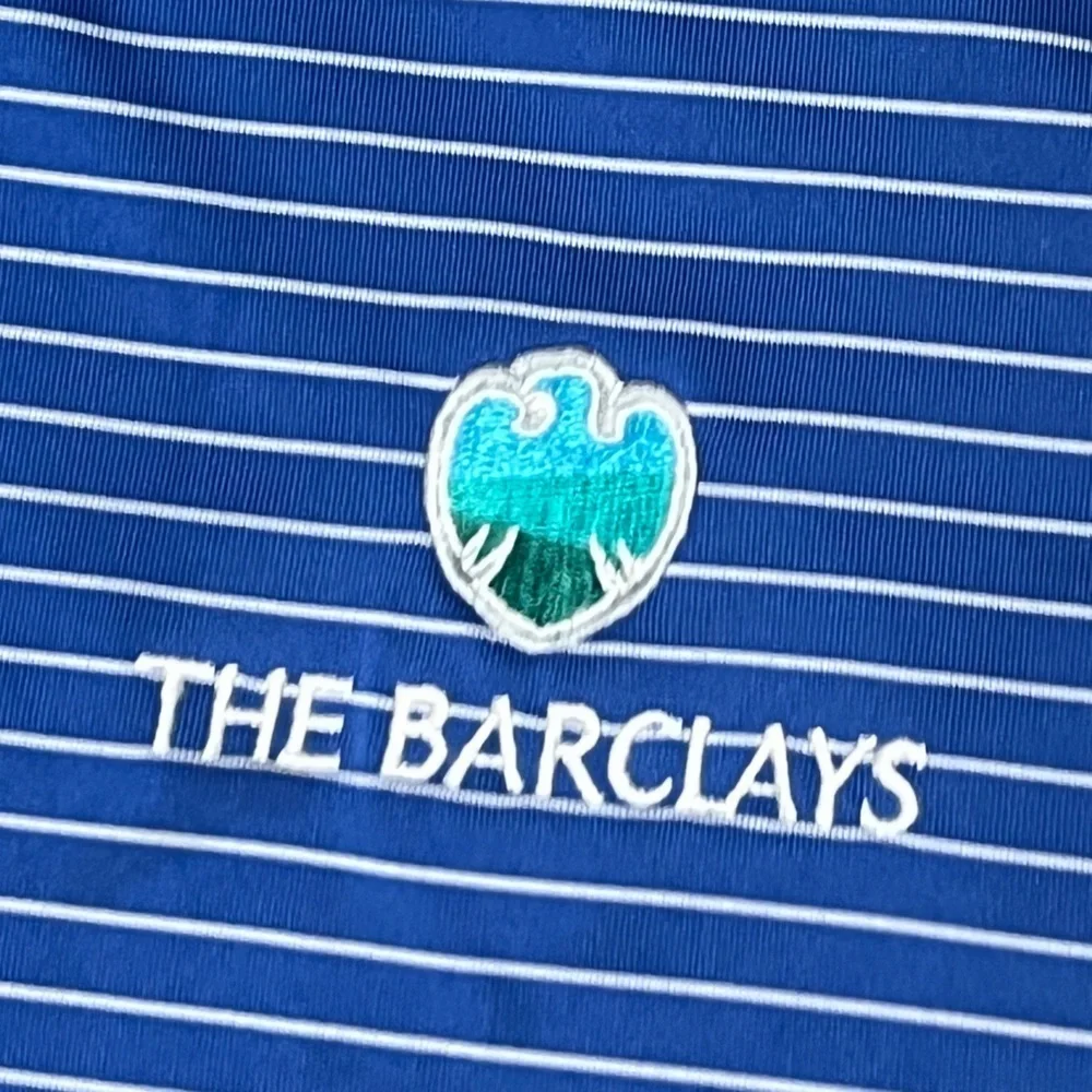 Nike Golf The Barclays Golfer Tennis Short Sleeve Mens Blue Country Club